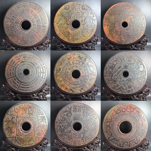 Antique collection natural jade plate and Shi Bi ornaments a variety of jade flat buckle ornaments manufacturers wholesale 30cm do old