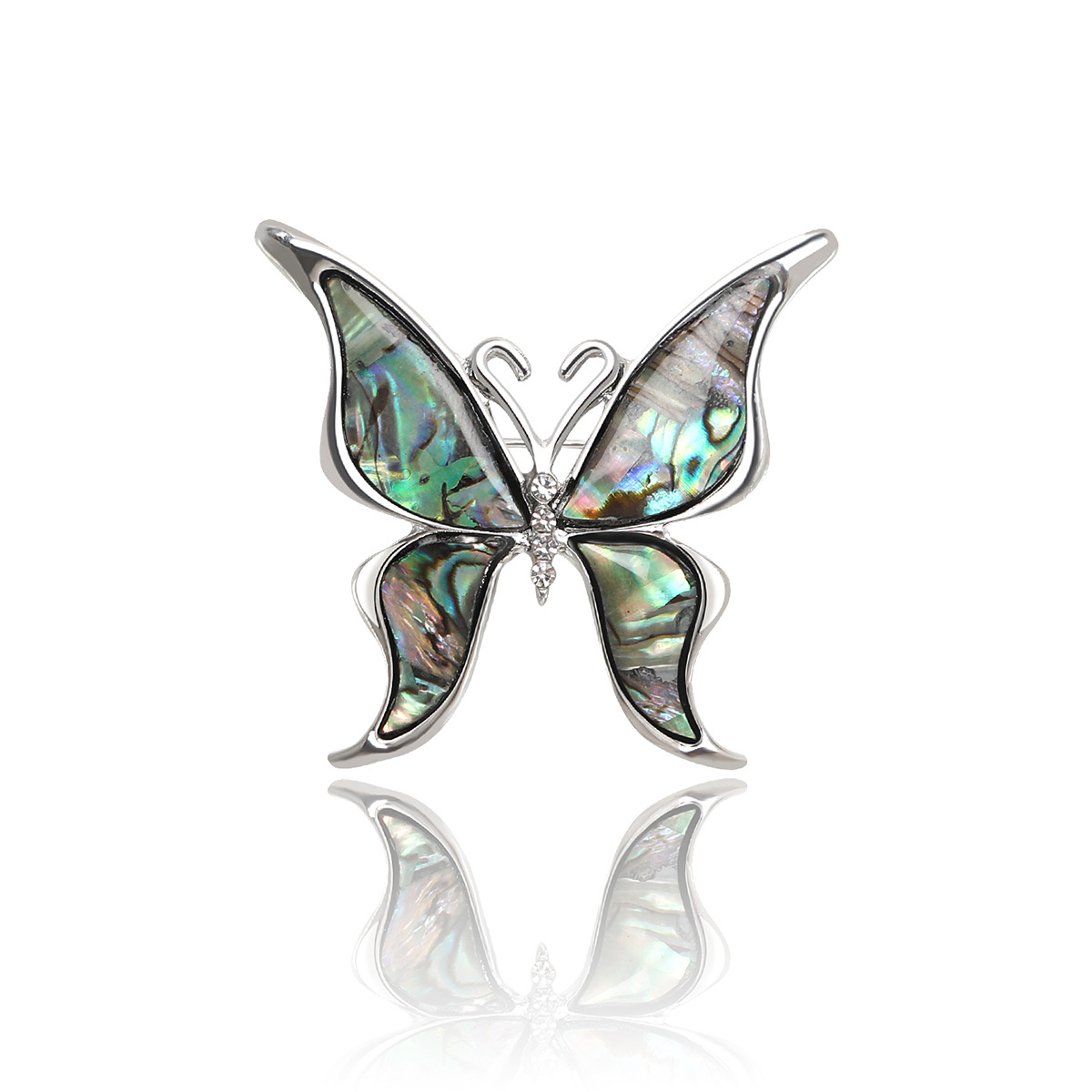 Retro Style Retro Pin Butterfly Alloy Inlay Rhinestones Shell Women's Brooches