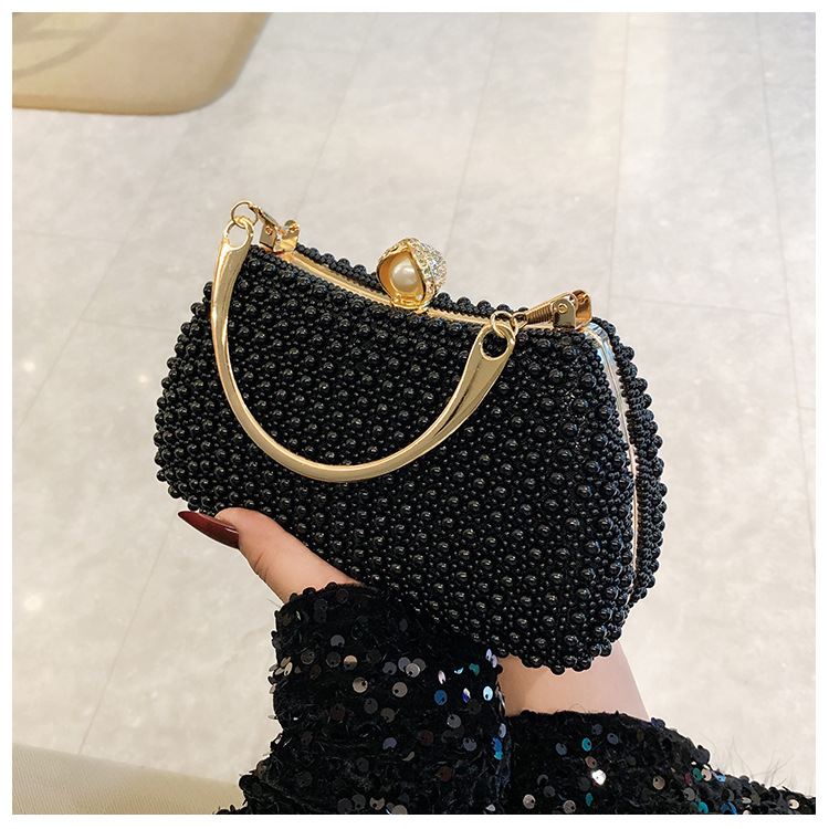New pearl lady's handbag, banquet dress crossbody bag, elegant socialite dinner bag, high-end underarm bag wholesale undefined