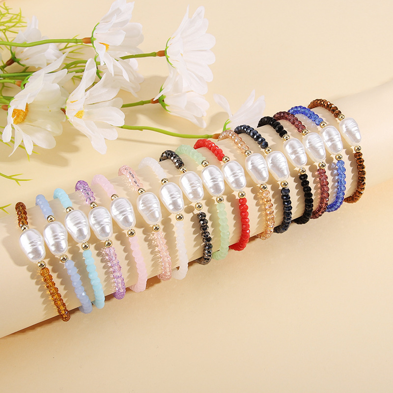 1 Piece Simple Style Geometric Glass Plating Unisex Bracelets