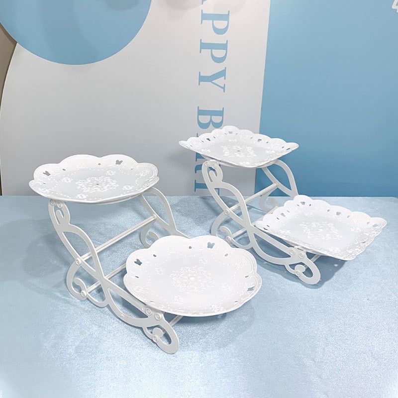Tabla de descanso de té bandeja de pastel de aniversario decoración tabla de postres estante de exhibición de té de la tarde estante de dulces platos de recepción
