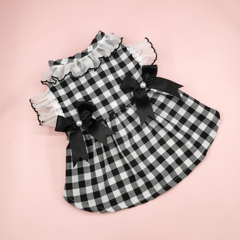 Sweet Polyester Plaid Pet Clothing display picture 4