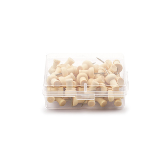 Cross-border supply of 100 pieces/box of log-colored wooden small butt I-shaped nails steel nails painting fixed decorative pins