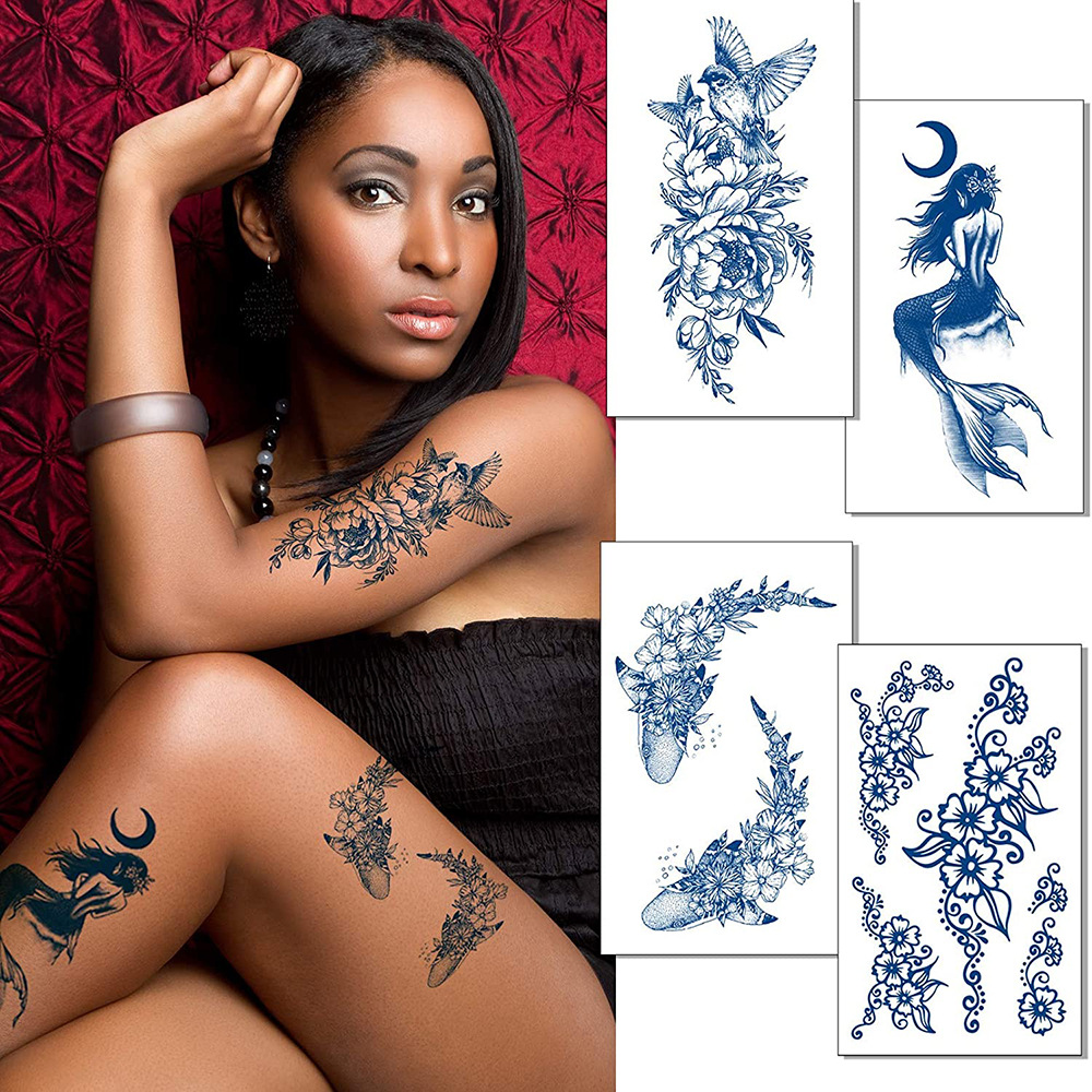 哑面不反光 果汁草本纹身贴纸 纯植物 半永久仿真刺青 tattoo|ms