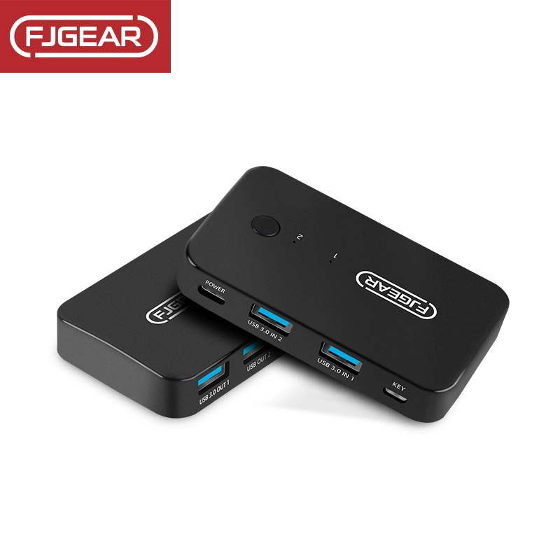 Fengjie Yingchuang переключатель USB 3.0 «2-в-4» для двух ПК, совместное использование мыши и клавиатуры, общий доступ к USB‑накопителю и принтеру