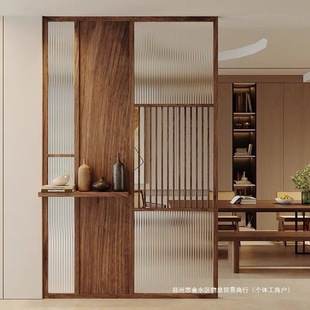New Chinese Style Solid Wood Door Entrance Glass Living Room Shop Homestay Screen Courtyard Stairs Bedroom Door Partition Tea Room