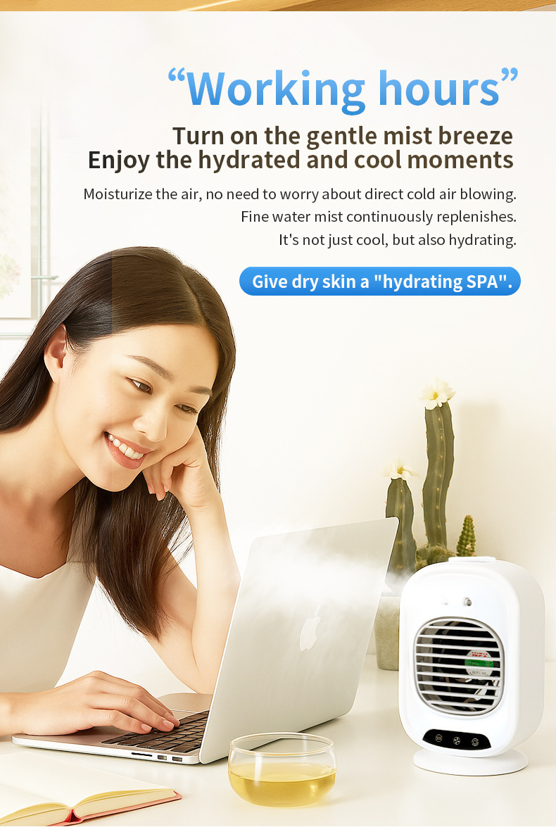 Portable Car Air Conditioner Spray Fan Usb Desktop Cooling Fan_voghion.com