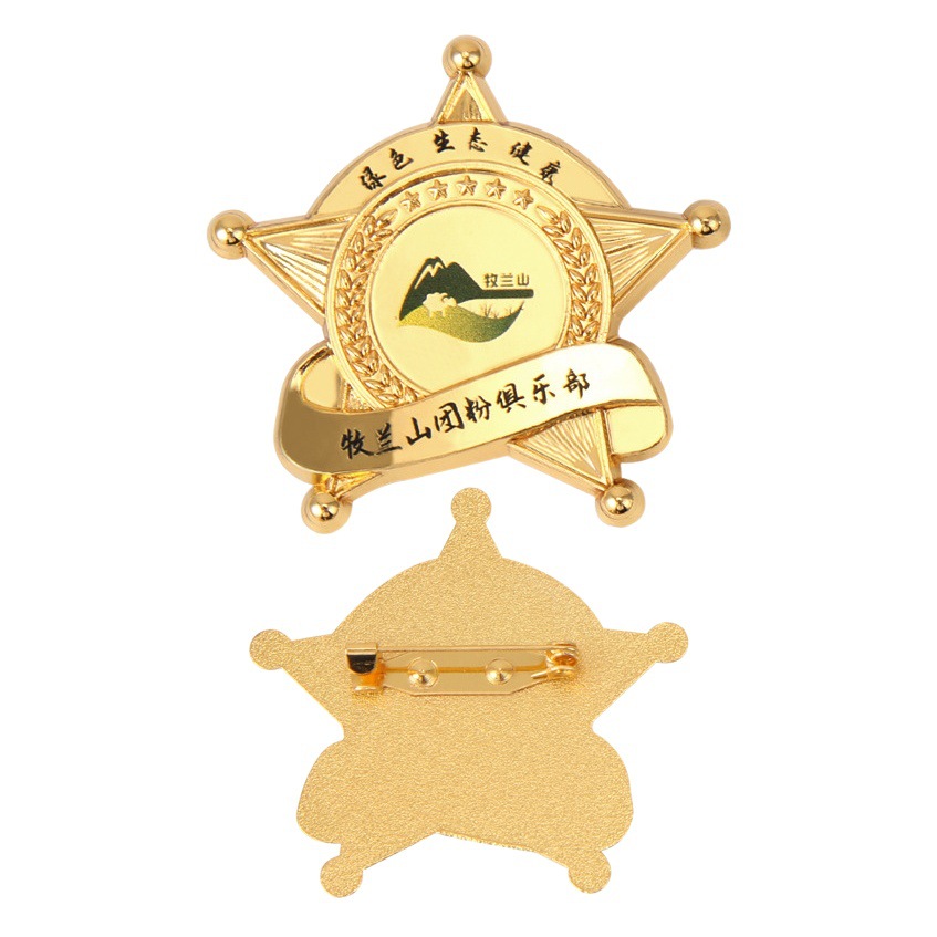 Fábrica modelo alemán medalla conmemorativa personalizada insignia de metal medalla de propósito general Medalla de Estrella de cinco puntas en stock al por mayor