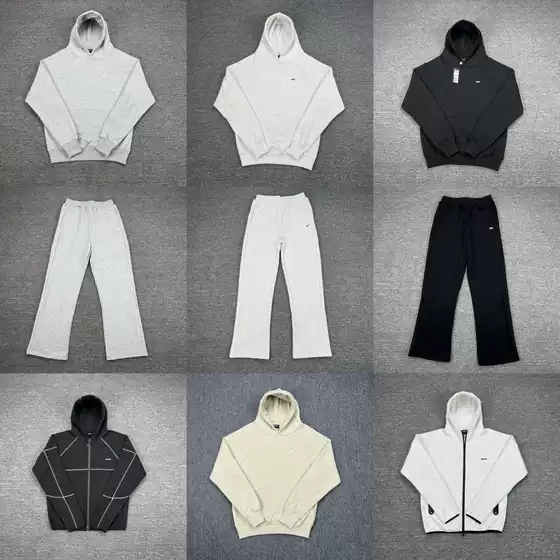 Trendy 6Pm New Embroidered Letter Loose Fleece Hooded Sweatshirt Unisex Drill Hip-Hop Casual Sweatpants Set