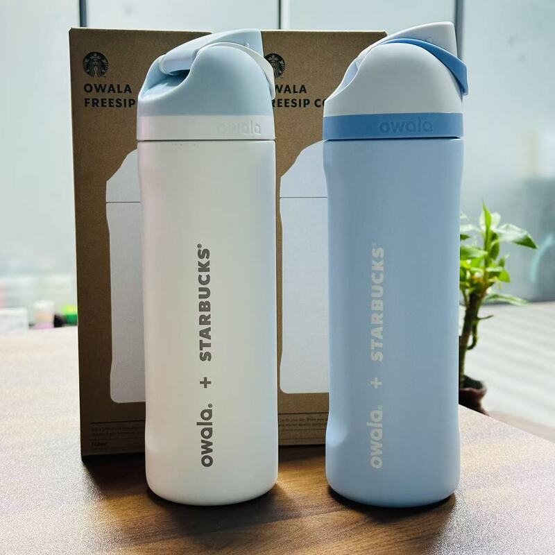 New Product Owala+ Starbucks Same Style Cross-Border Popular Double Drink Large Capacity 304 Stainless Steel Thermos Cup Outdoor Portable