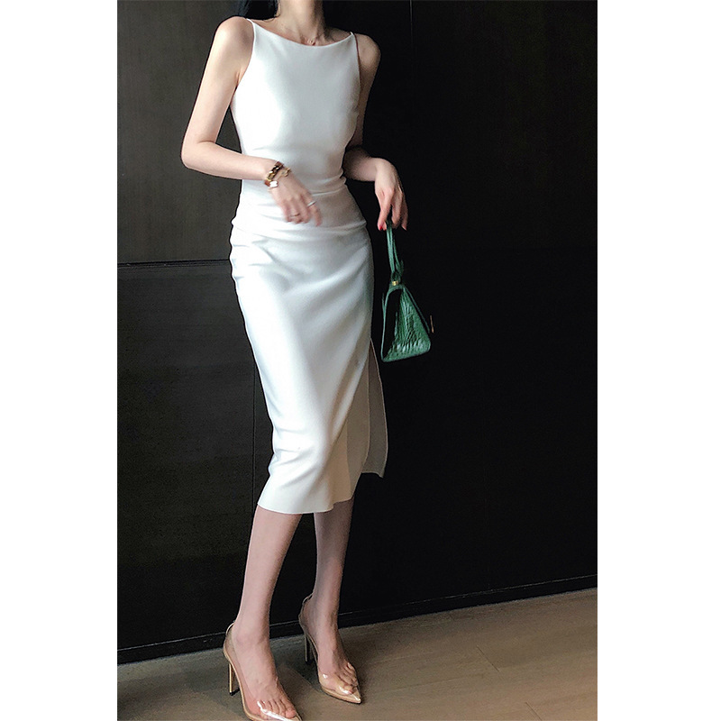 White Elegant Elegant Evening Dress Women's Banquet Annual Meeting Sheath Slimming Dress 2021 New Slim-fit Midi Dress White Elegant Elegant Evening Dress Women's Banquet Annual Meeting Sheath Slimming Dress 2021 New Slim-fit Midi Dress