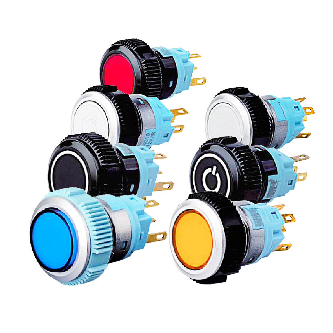 PB19B系列彩色按钮开关/ 单色/双色三色 可选/金属质感