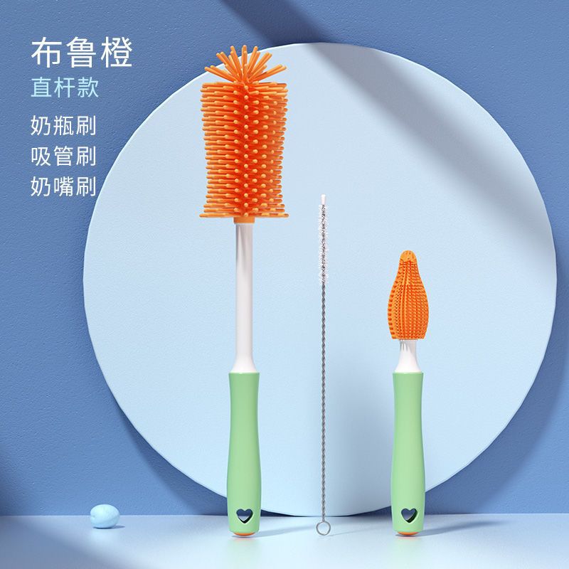 Cepillo de limpieza de botellas de silicona para bebés Cepillo de limpieza especial para bebés recién nacidos Cepillo de limpieza de tetas Cepillo de limpieza Set