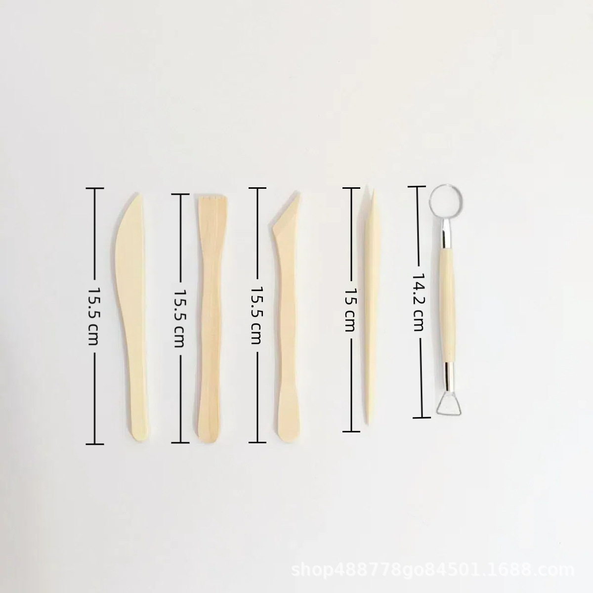 Herramientas cerámicas directas de 5 piezas de madera sólida de 5 piezas de herramientas de fabricación de cerámica de arcilla de cerámica herramientas de escultura de arcilla