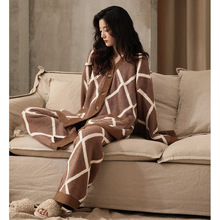 2025新款珊瑚绒睡衣女秋冬季加厚加绒保暖法兰绒加大码冬天家居服