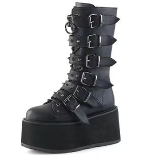 Demonia Thick Bottom Boots 2024 New European and American Style Rivet Wedge Heel Women's Boots Punk K Spice Knight Boots