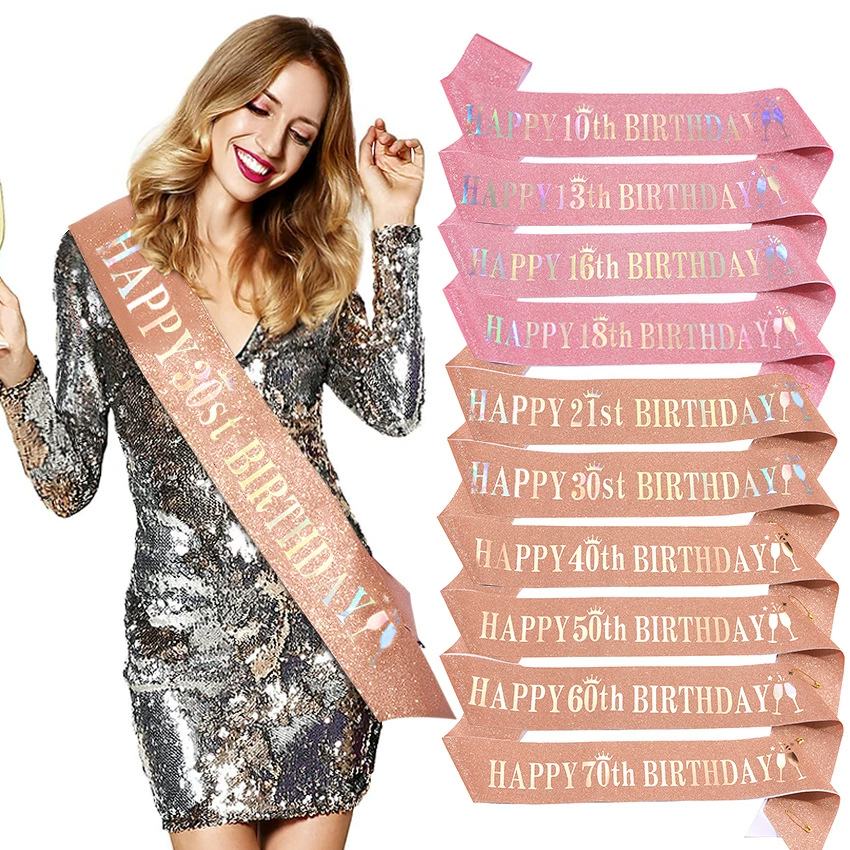Пошитая на границе мода Happy Birthday ремень через плечо с золотым зеленым луком золотой пояс для вечеринки