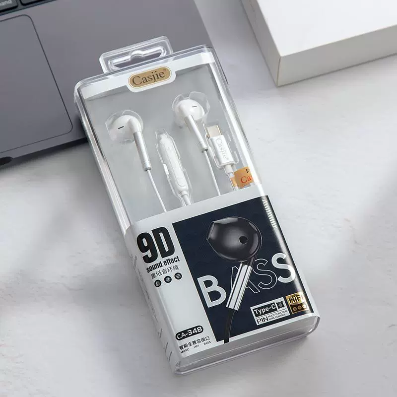 Наушники Kashijie CA-348 с микрофоном, совместимые с TYPE-C, проводные для мобильного телефона