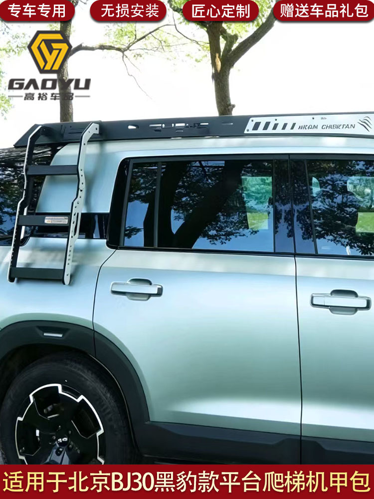 Suitable for Beijing Bj30 Black Panther Model Platform Ladder Mech-Style Modified Roof Luggage Frame Decorative Appearance Kit