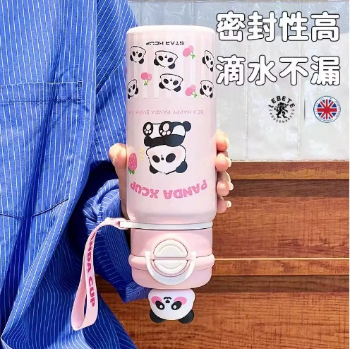 Cartoon cute children's high quality glass with glass stainless steel, teapot for elementary school students