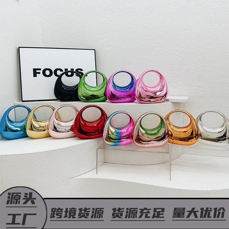 2025 Europa y los Estados Unidos nuevos productos transfronterizos bolsas de cena de alta calidad bolsas de media luna oro y plata bolsas de cena bolsas de mano bolsas acrílicas