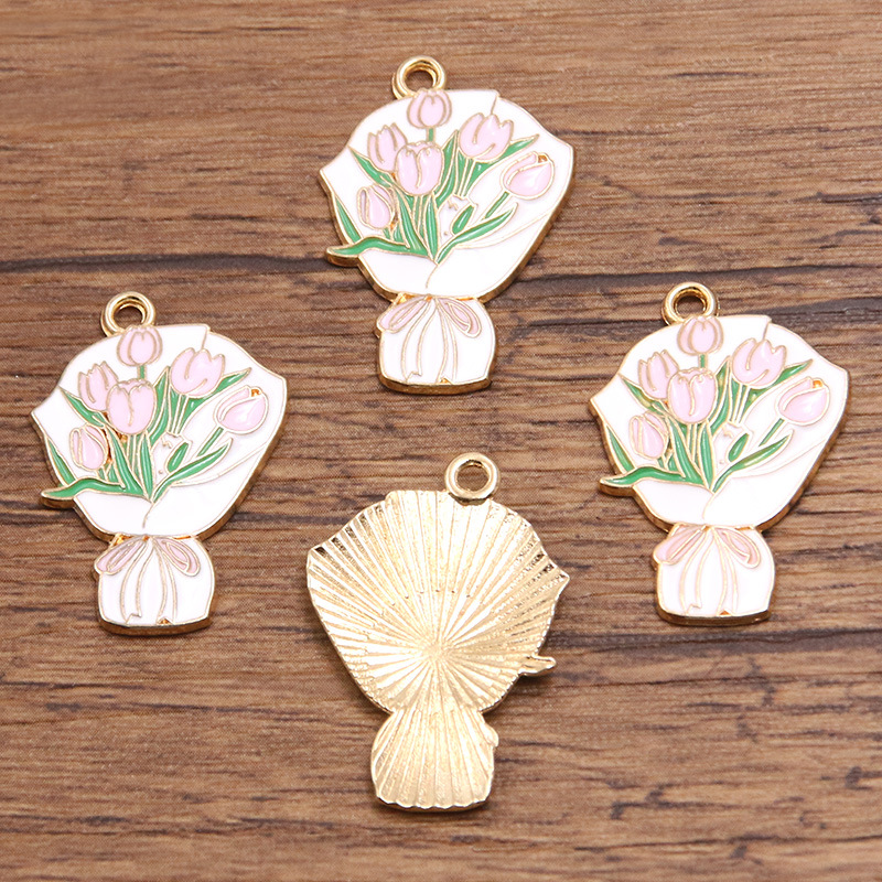 No. 2 pink flowers 18x27mm 1.5g