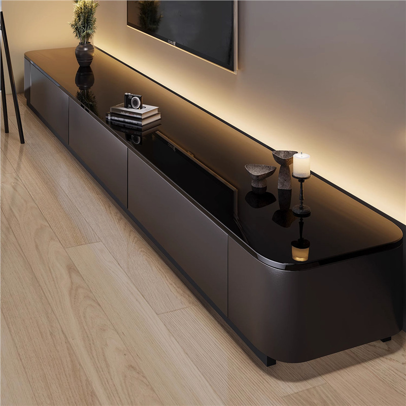 Tv Cabinet Living Room Home Small Apartment 2025 New Accessible Luxury All-In-One High-End Black Coffee Table Tv Cabinet Combination