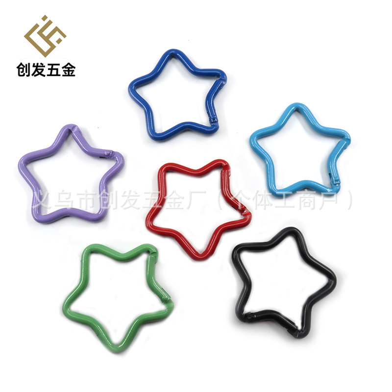 铝合金五角星登山扣现货户外挂扣电泳彩色星形多功能异形箱包挂扣