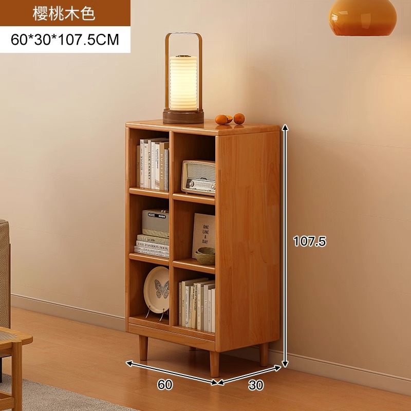 Estantería de madera maciza, cajones de piso a techo, armarios de sala de estar, armarios de rejilla combinados contra la pared, estantes de almacenamiento, estanterías cortas integradas