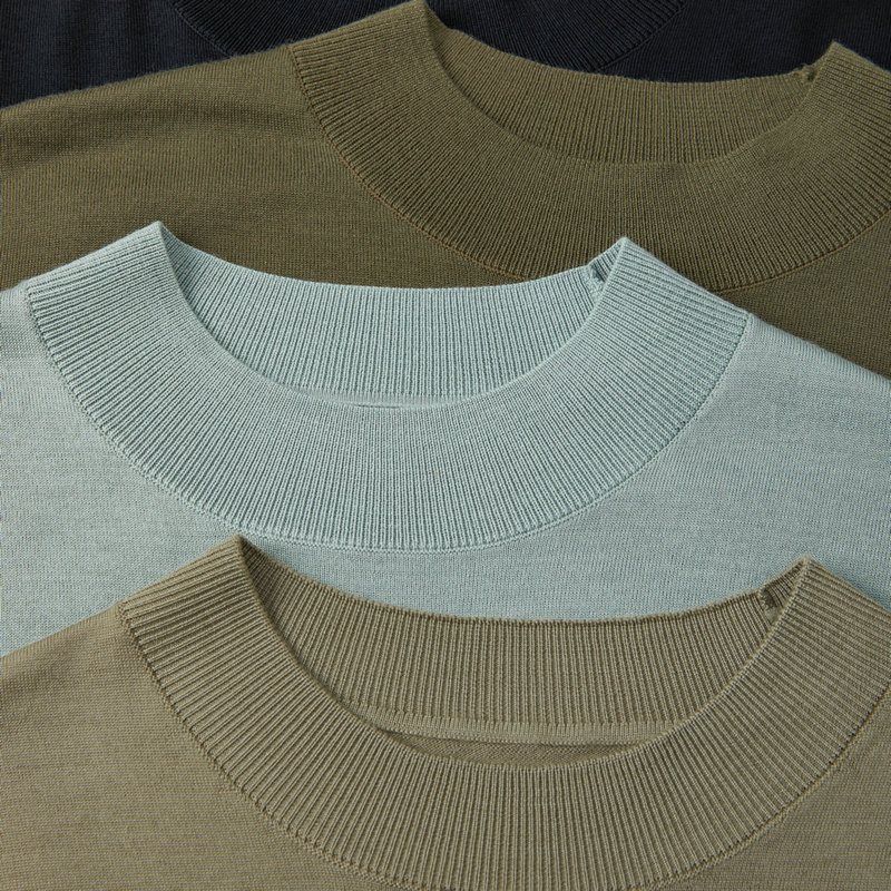 Férfi ruházat Fésűs 100% gyapjú pulóver férfi őszi-téli egyszínű pulóver divatos üzleti pulóver kötött aljú ing_voghion.com