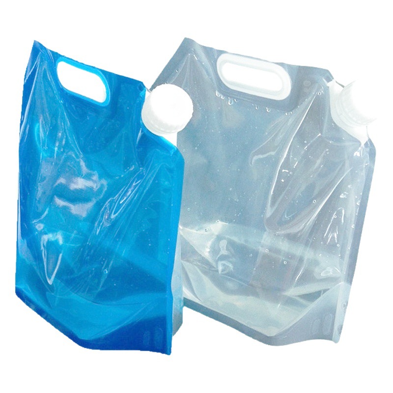 Outdoor large capacity convenient water bag transparent 10L folding water bag bulk beer bag travel mountaineering camping water bag