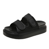 Fashionable slide, summer slippers, beach footwear platform for leisure with velcro, 2023 collection, Korean style