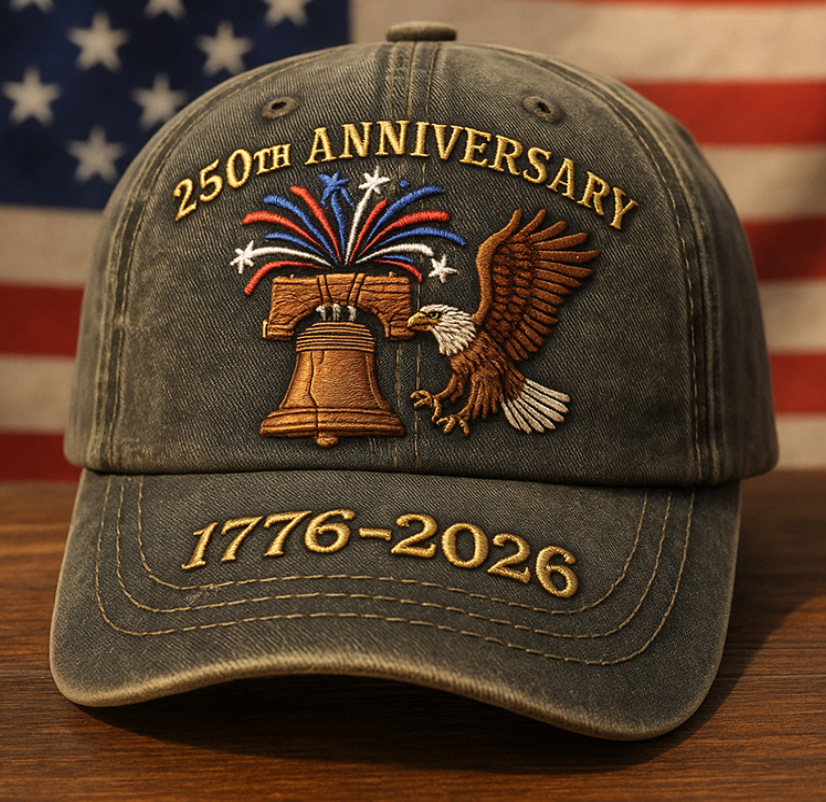 Nuevo sombrero de impresión transfronteriza para hombres hace viejos sombreros de béisbol retro Europeos y estadounidenses 250 años conmemorativo sombrero de lengua de lazo