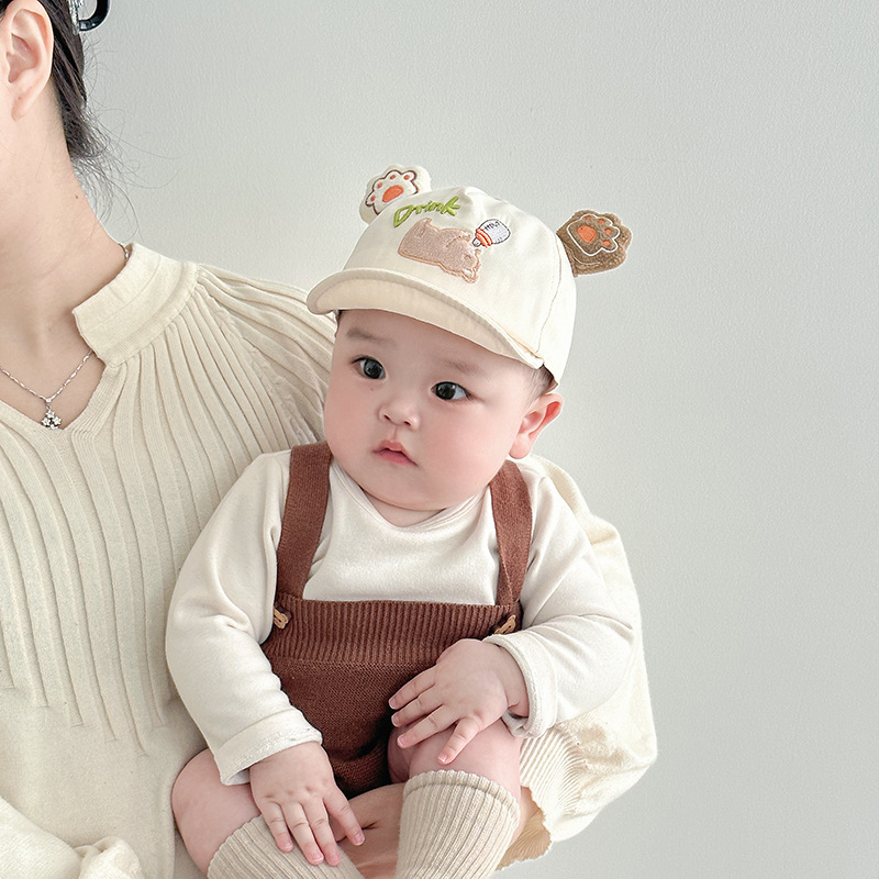 Sombreros para bebés primavera y otoño delgados sombreros de protección solar lindos gorras de lengua de ultra-flexible para hombres y mujeres bebés pequeños meses sombreros de béisbol verano