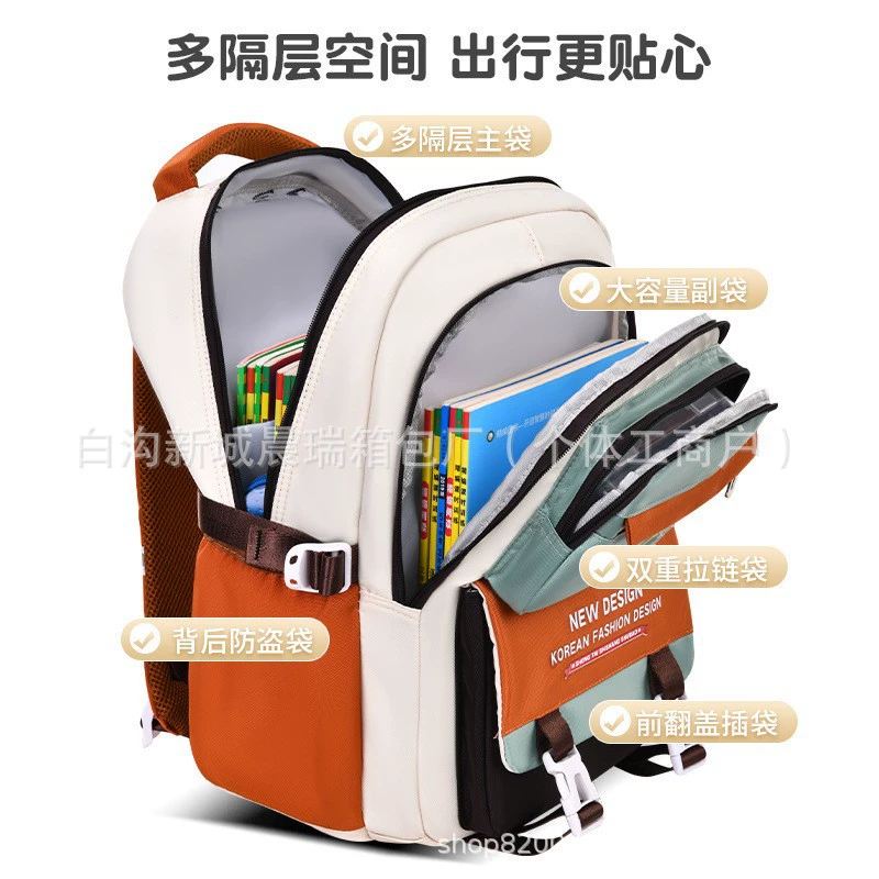 Школьная сумка, детский водонепроницаемый рюкзак, легкий, сумка через плечо, защита позвоночника