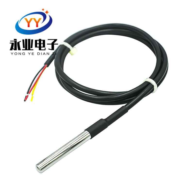 Stainless steel encapsulated waterproof DS18b20 temperature probe temperature sensor DS18B20 waterproof wire Stainless steel encapsulated waterproof DS18b20 temperature probe temperature sensor DS18B20 waterproof wire