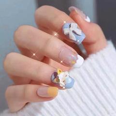 Wearable nail art fake nail stickers, new cute nail stickers, bubble girl detachable nail art, butterfly 3D nail stickers