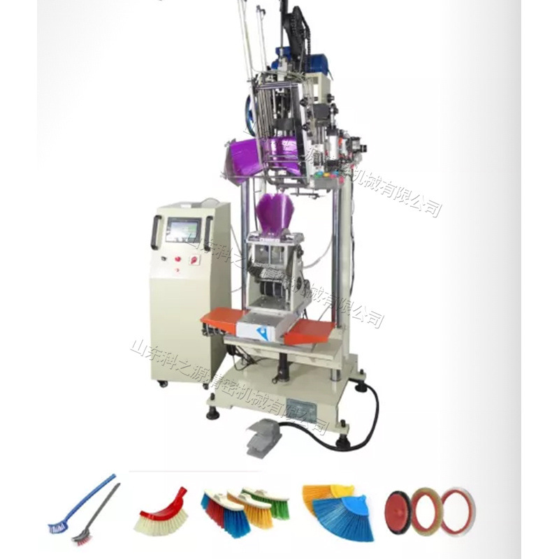 平面钢丝刷毛刷高速植毛机 头梳植毛钻孔一体机 三轴扫帚种毛机