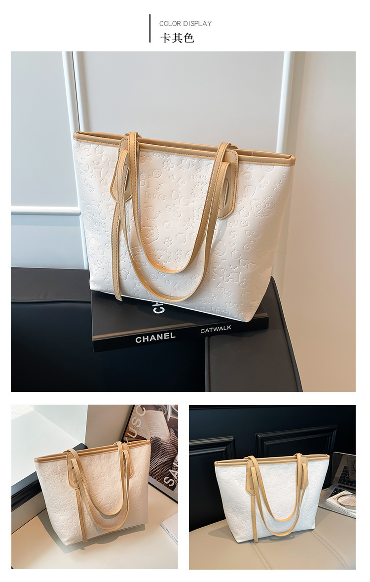 Coreano simple bolso casual de gran capacidad para mujeres 2025 otoño moda versátil bolso de hombro de viaje al trabajo