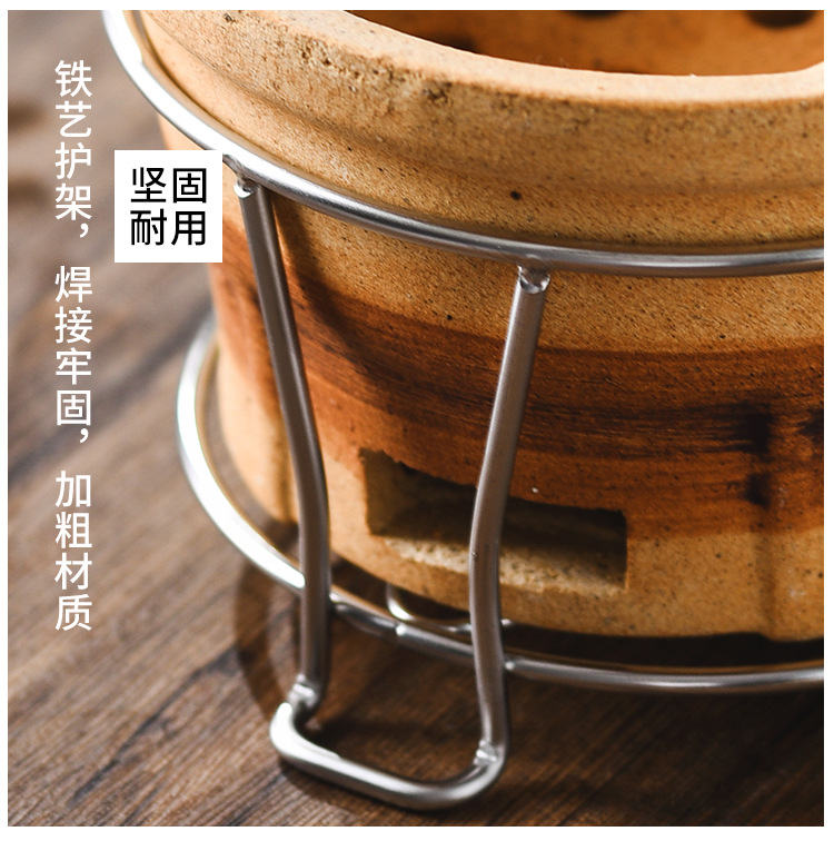 围炉煮茶陶土炭炉日式户外老式打边炉火锅家用围炉红泥酒精烧烤炉 pic 17