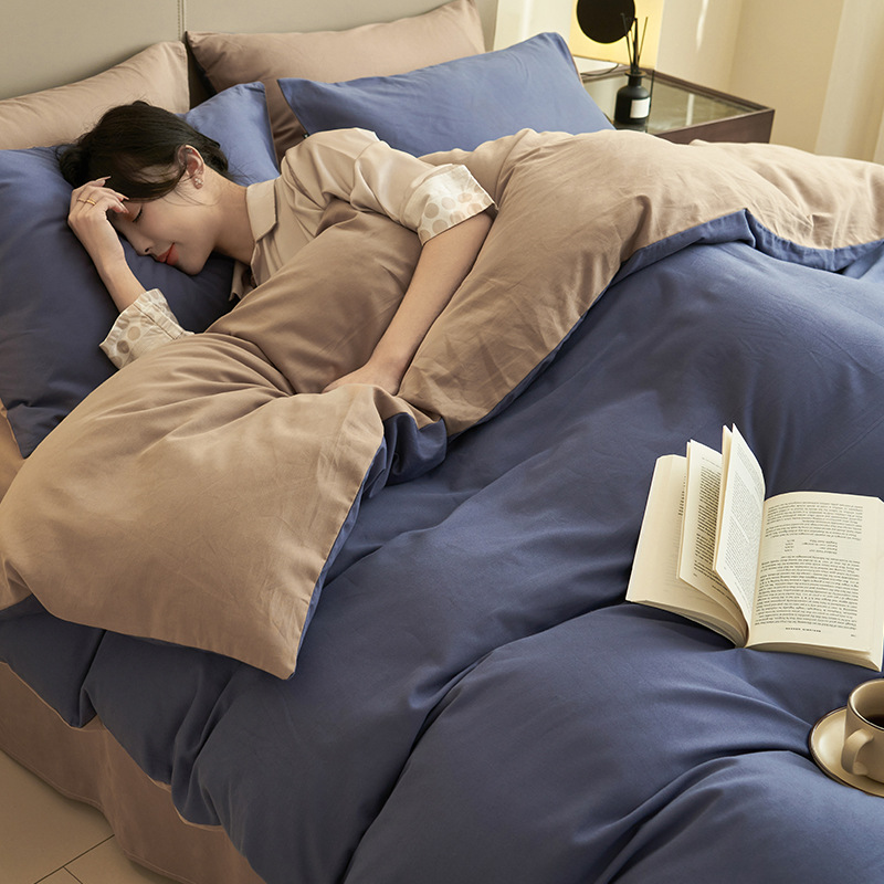 Cuatro piezas de algodón 2025 nueva sábanas cubierta de tres piezas cubierta de cama de dormitorio de estudiantes cama de cama