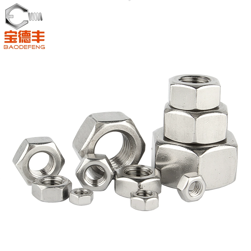 Шестигранная гайка из нержавеющей стали 304, стопорная гайка DIN934, масляная гайка, стопорная винтовая крышка M1-M27