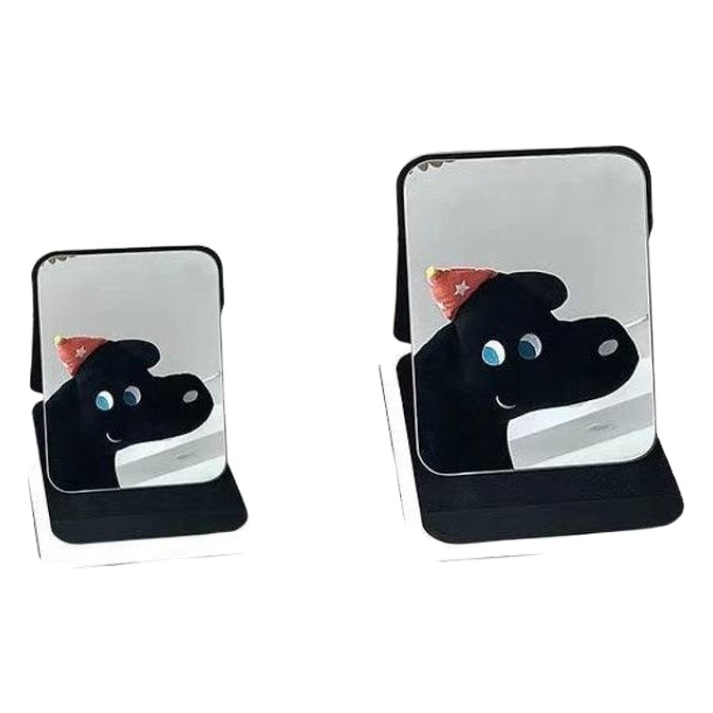 Espejo plegable mujer estudiante maquillaje puede soportar escritorio en casa aula dormitorio portátil HD escritorio vestidor espejo