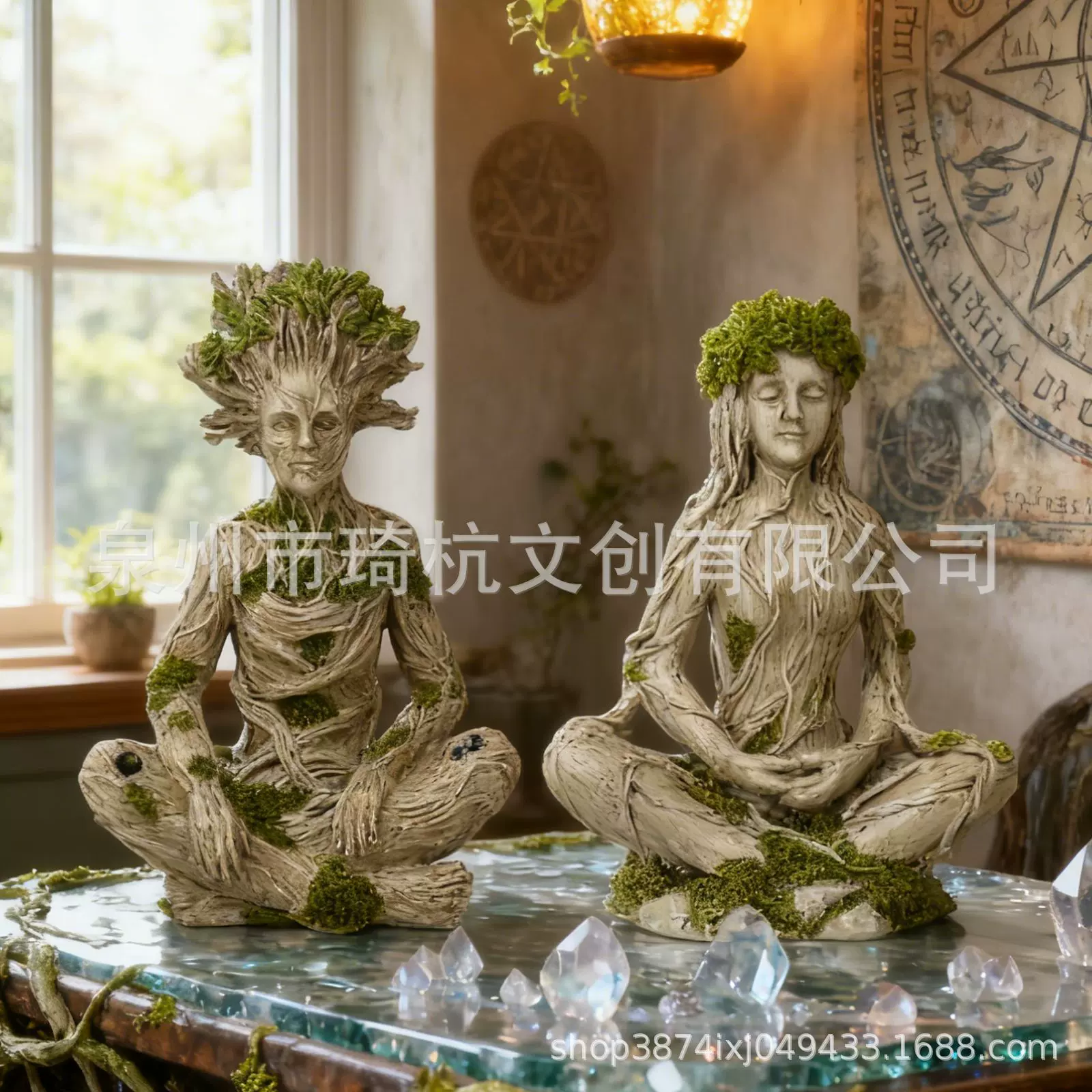 跨境新款自然森林人物雕像树脂摆件桌面装饰个性创意花园庭院摆件