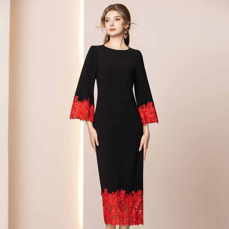 Zhili's Particularly Beautiful Dress 2026 New Model with Lace Sleeves for Formal Occasions, Long Dress That Flatters the Figure