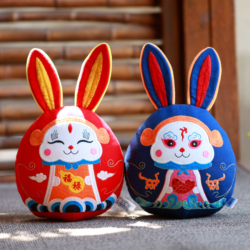 Mascot rabbit element gift Chinese New Year Rabbit doll Keepsake company Annual meeting Guochao Plush doll