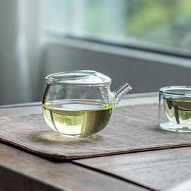 耐热高硼硅玻璃茶壶留白简约泡茶壶家用绿茶花茶壶冷泡壶