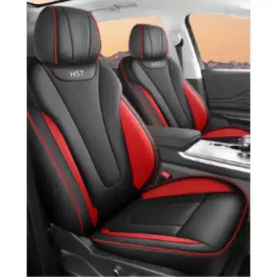 Red Flag HS7 car seat covers, suitable for all seasons, full-coverage leather seat covers for the Red Flag HS7 (Modelə uyğun (Original) oturacaq örtükləri) - black-red-standard-edition-five-seater-full-coverage-for-the-front-row-partial-coverage-for-the-back-row