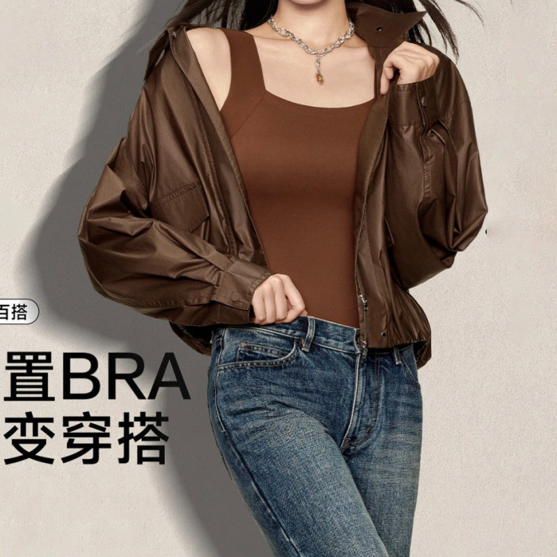 秋冬裸感肌底衣保暖背心女带胸垫内衣固定杯美肤衣打底衫背心秋衣|undefined