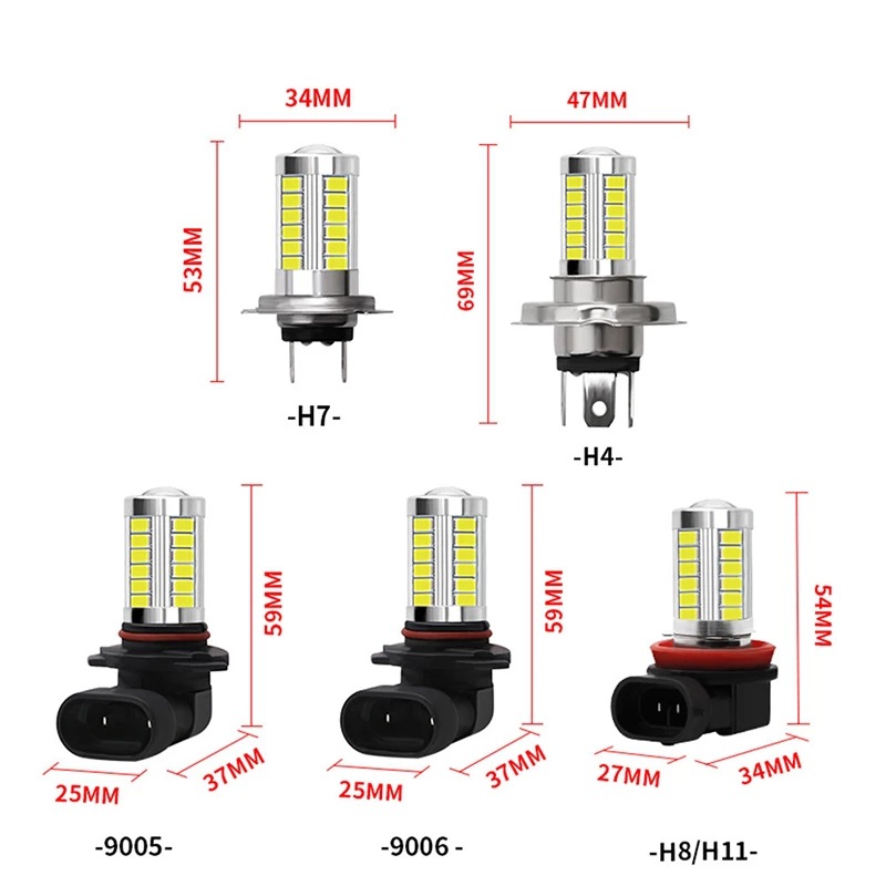Lámpara de niebla de automóvil H4 H7 H8 / H11 9005 9006 H16 - 5730 - 33 lámpara de niebla delantera